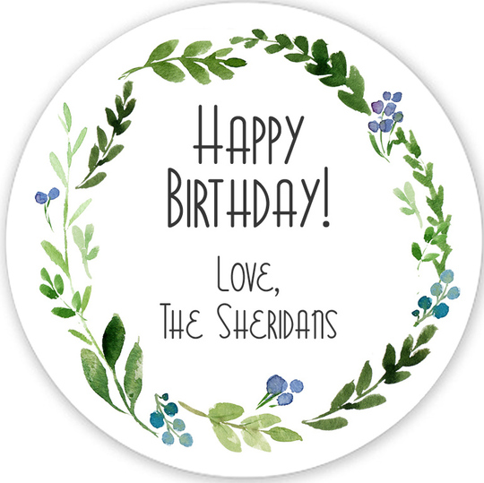 Green Wreath Gift Stickers